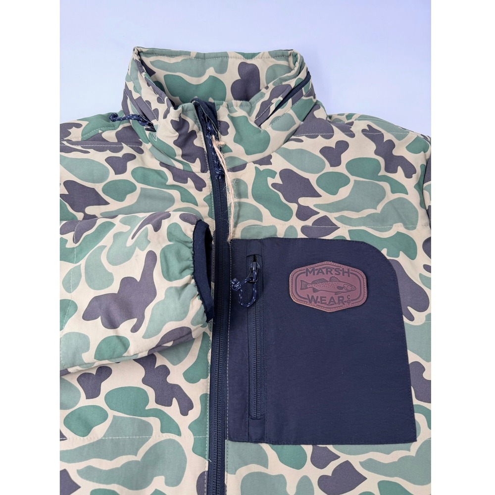 Marsh Wear Mens Duck Camo Jacket Green Brown Full Zip Fishing Coat L Outdoorsy - Picture 3 of 16